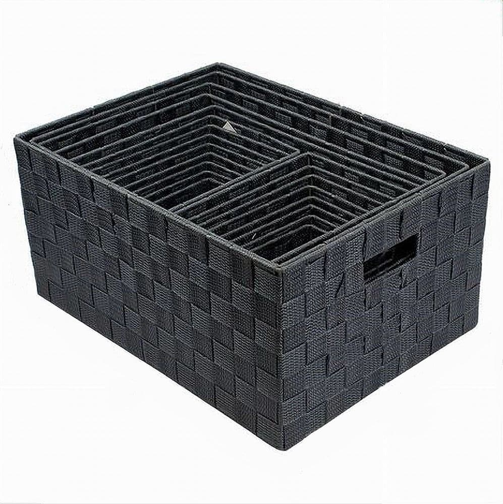 SET 21PZ SCATOLA IN TESSUTO PORTAOGGETTI ORGANIZER CON MANICI GRIGIO SCURO 79086 in Cestini da scaffale Trade Shop italia - Napoli, commercioVirtuoso.it