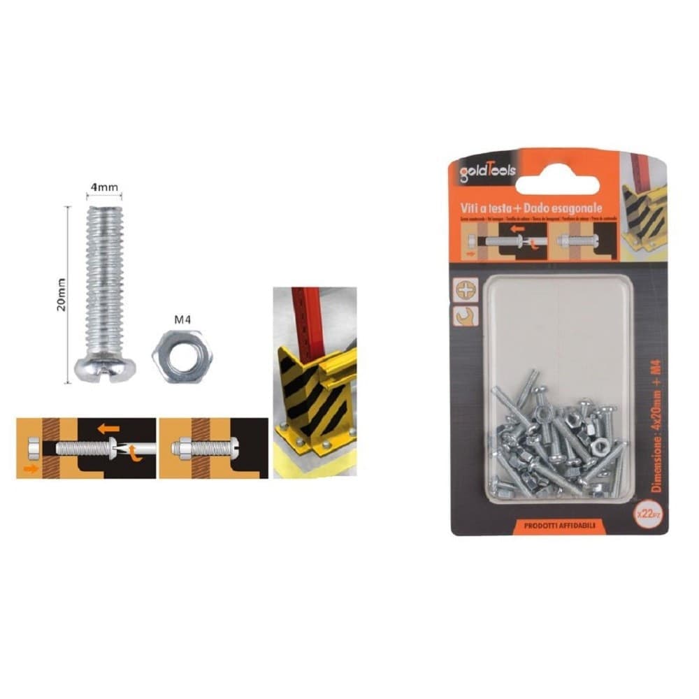 Set 22 Pz Viti Vite Testa A Croce Tonda 4x20 Mm Con Dadi Dado Esagonale M4 90961 Fai da te/Ferramenta/Chiodi viti ed elementi di fissaggio/Viti/Viti a spalla Trade Shop italia - Napoli, Commerciovirtuoso.it