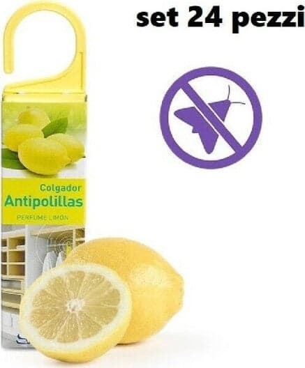 SET 24 PEZZI ANTITARMICO ANTI TARME PROFUMATO CON GANCIO DEODORANTE LIMONE