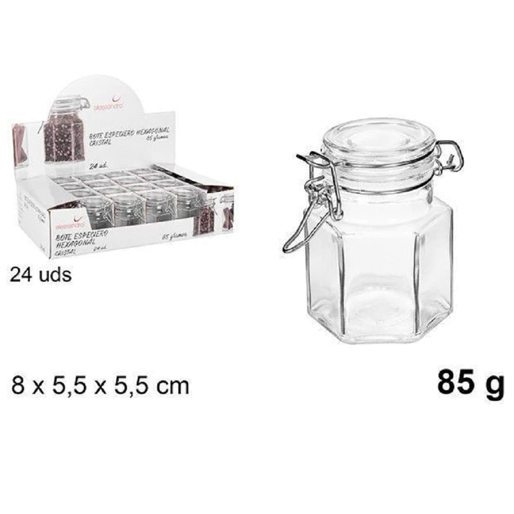 Set 24 Pezzi Barattolo Esagonale Vasetto Con Tappo Porta Spezie Vetro 85g 100829 Casa, arredamento e bricolage > Cucina > Barattoli e Contenitori Trade Shop italia - Napoli, Commerciovirtuoso.it