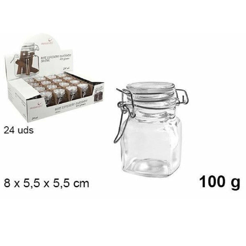 Set 24 Pezzi Barattolo Quadrato Vasetto Con Tappo Porta Spezie Vetro 100g 100828 Casa, arredamento e bricolage > Cucina > Barattoli e Contenitori Trade Shop italia - Napoli, Commerciovirtuoso.it