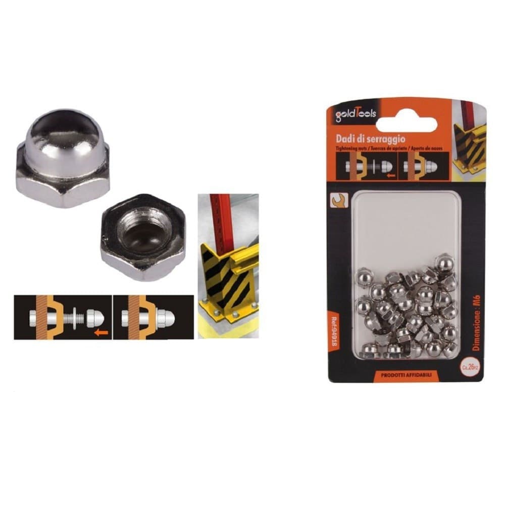 Set 26 Pz Dado Dadi Ciechi Esagonali M6 Serraggio 6mm Per Chiave Esagonale 94918 Fai da te/Ferramenta/Chiodi viti ed elementi di fissaggio/Kit di bulloni e dadi Trade Shop italia - Napoli, Commerciovirtuoso.it