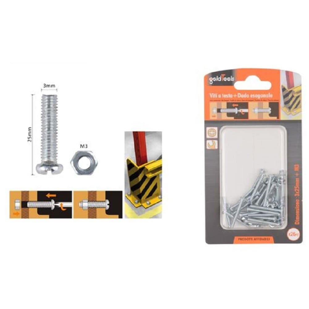 Set 26 Pz Viti Vite Testa A Croce Tonda 3x25mm Con Dadi Dado Esagonale M3 90955 Fai da te/Ferramenta/Chiodi viti ed elementi di fissaggio/Viti/Viti a spalla Trade Shop italia - Napoli, Commerciovirtuoso.it