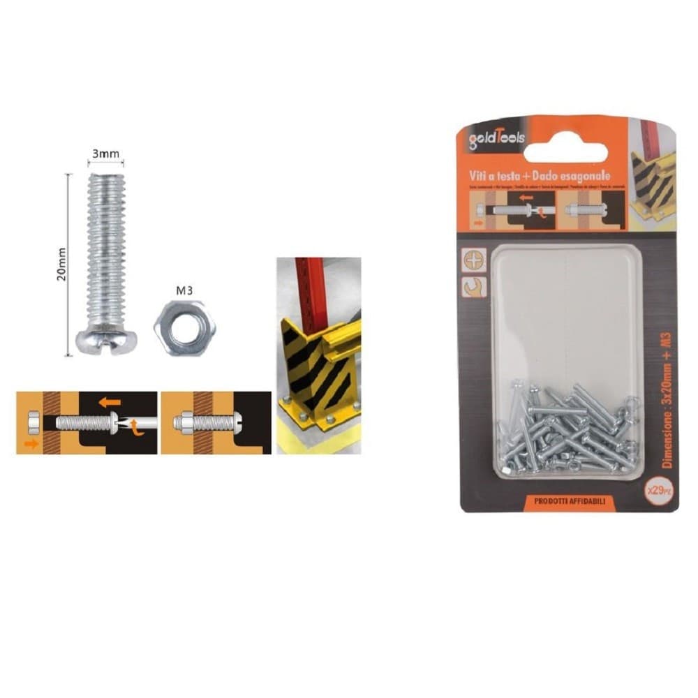 Set 29 Pz Viti Vite Testa A Croce Tonda 3x20mm Con Dadi Dado Esagonale M3 90954 Fai da te/Ferramenta/Chiodi viti ed elementi di fissaggio/Viti/Viti a spalla Trade Shop italia - Napoli, Commerciovirtuoso.it