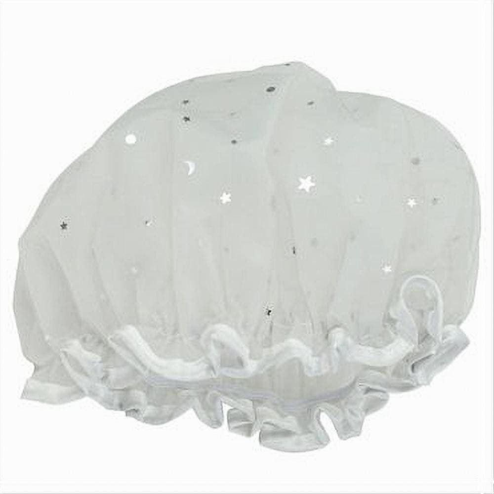 SET 2PZ CUFFIA DOCCIA BAGNO ELASTICO BORDINO BIANCO STELLE PROTEGGE CAPELLI 79606 in Cuffie doccia Trade Shop italia - Napoli, commercioVirtuoso.it