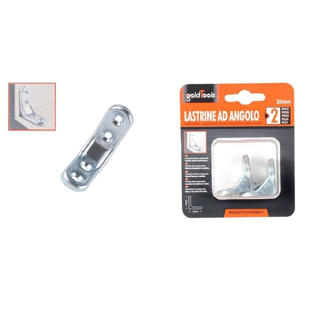Set 2pz Lastrina Ad Angolo 30x30mm Sostegno Staffa Angolare Con Viti Mobili 91211 Fai da te/Ferramenta/Chiodi viti ed elementi di fissaggio/Staffa Trade Shop italia - Napoli, Commerciovirtuoso.it