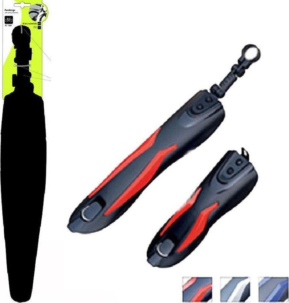 SET 2PZ PARAFANGO IN PVC ANTERIORE POSTERIORE UNIVERSALE BICI BICICLETTA XC-1682