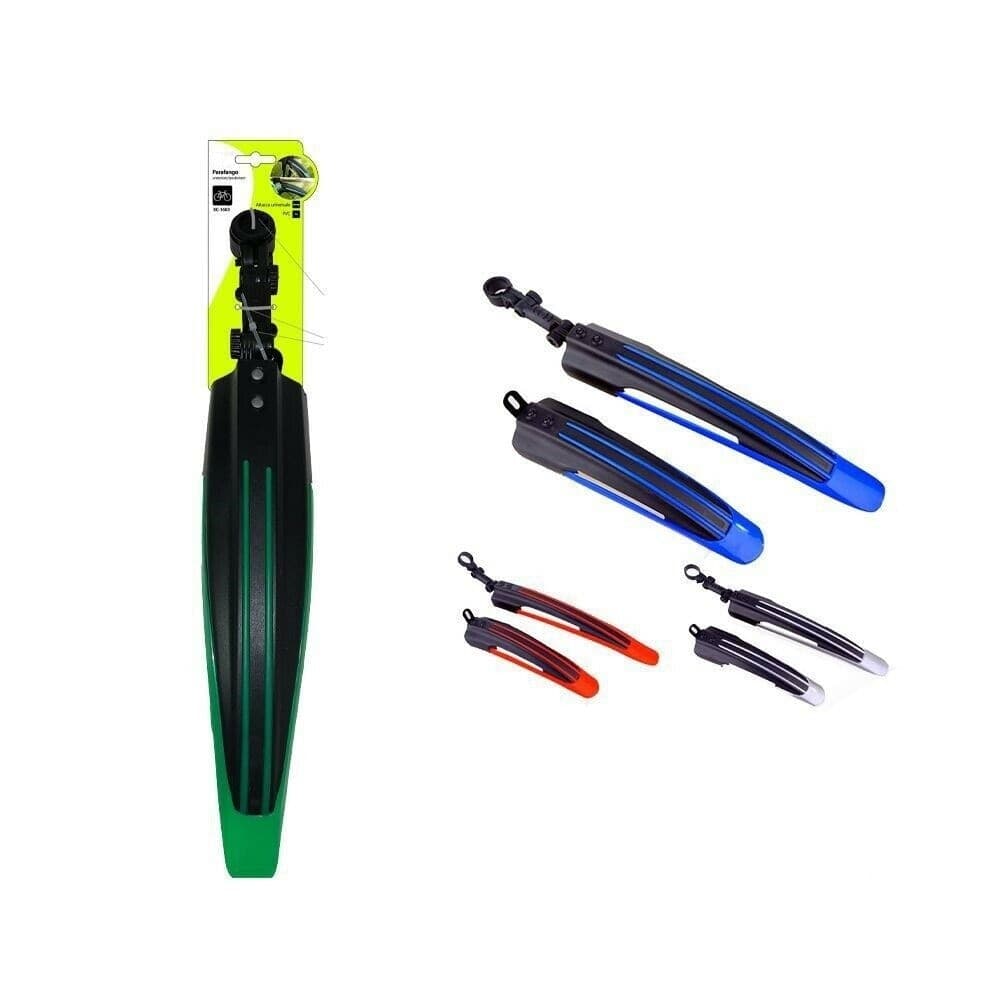 SET 2PZ PARAFANGO PVC ANTERIORE POSTERIORE UNIVERSALE PER BICI BICICLETTA XC1683