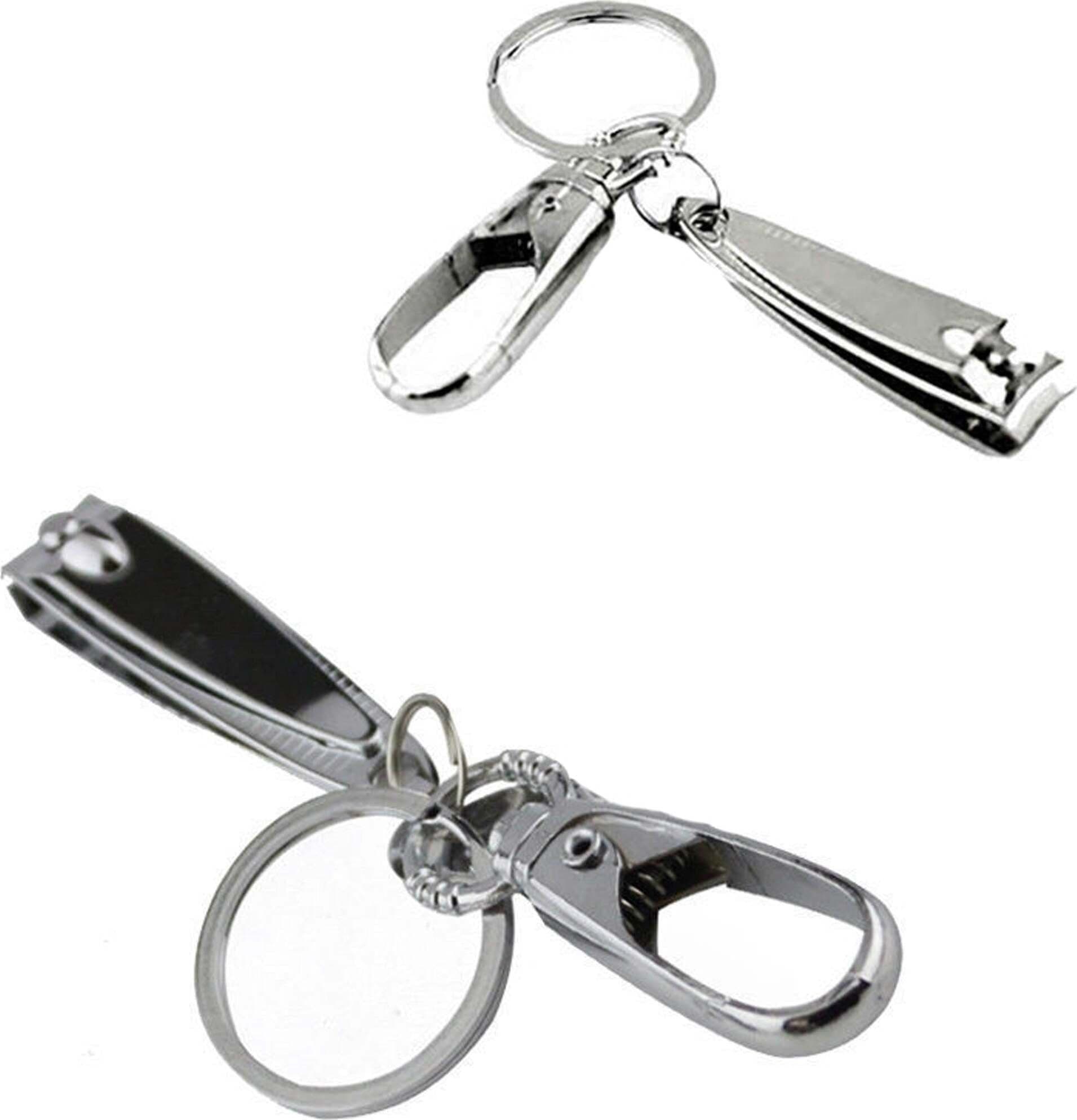 SET 2PZ. PORTACHIAVI CON TAGLIAUNGHIE LIMA CON GANCIO PORTA CHIAVE IN ACCIAIO