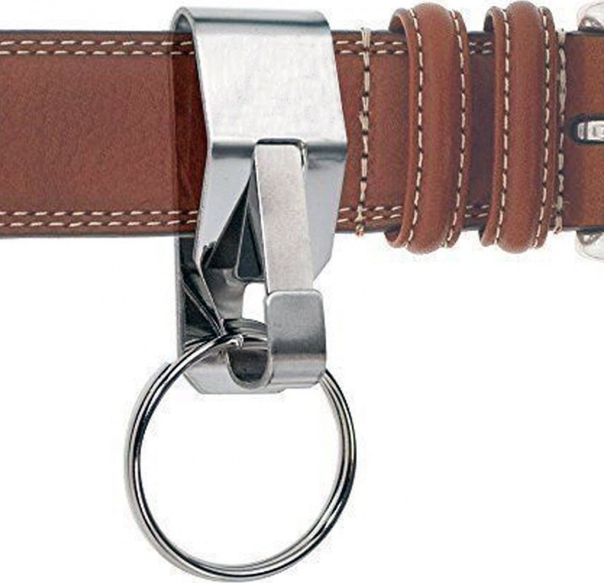 SET 2PZ. PORTACHIAVI GANCIO CINTURA ANELLI SPIRALE PORTA CHIAVE ACCIAIO CERCHIO