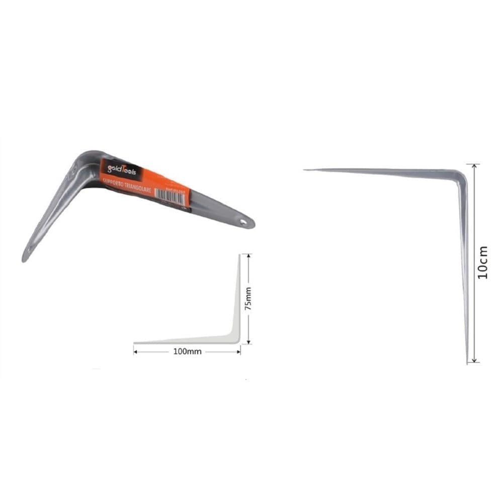 Set 2pz Reggimensola Supporto Staffa Triangolo Mensola Metallo 10cm Grigio 91260 Fai da te/Ferramenta/Staffe e supporti per mensole Trade Shop italia - Napoli, Commerciovirtuoso.it
