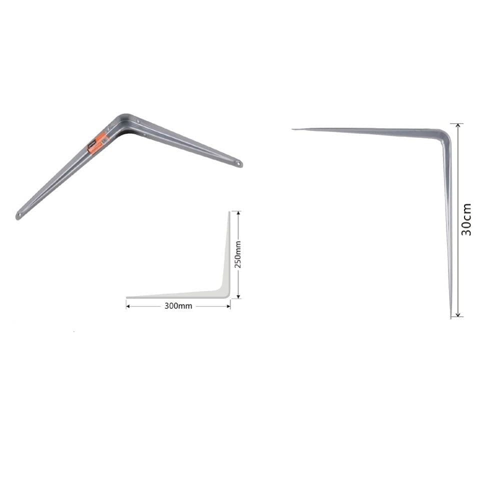 Set 2pz Reggimensola Supporto Staffa Triangolo Mensola Metallo 30cm Grigio 91265 Fai da te/Ferramenta/Staffe e supporti per mensole Trade Shop italia - Napoli, Commerciovirtuoso.it