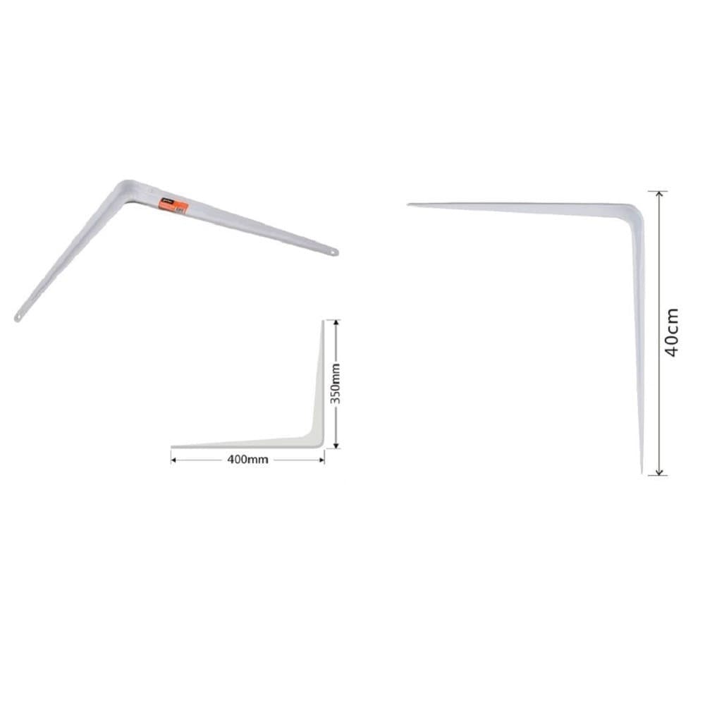 Set 2pz Reggimensola Supporto Staffa Triangolo Mensola Metallo 40cm Bianca 91259 Fai da te/Ferramenta/Staffe e supporti per mensole Trade Shop italia - Napoli, Commerciovirtuoso.it