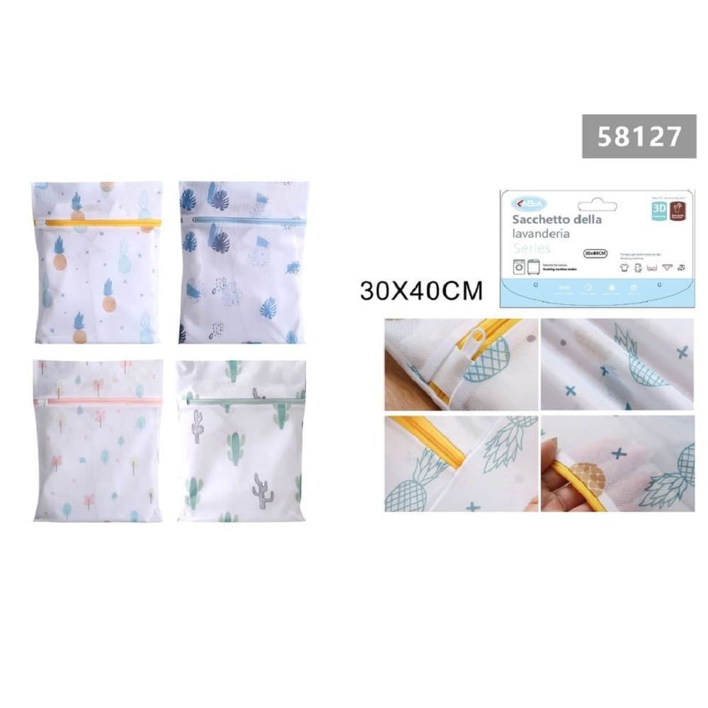 Set 2pz Sacchetto Lavaggio Rete Con Cerniera Biancheria 30x40cm A Fantasia 58127 Casa e cucina/Organizzazione interni/Organizzazione lavanderia/Sacchi da biancheria Trade Shop italia - Napoli, Commerciovirtuoso.it