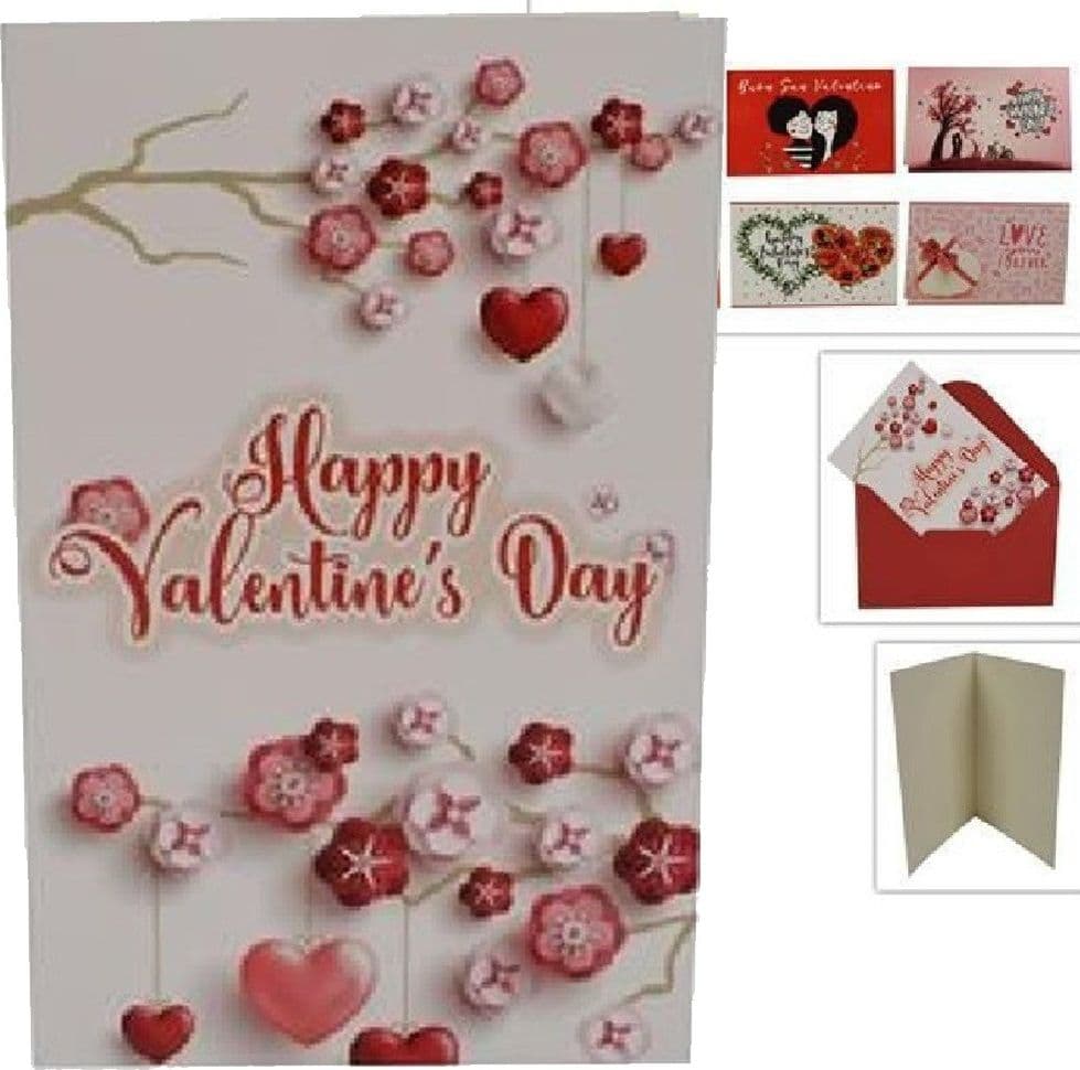 Set-3-Biglietti-Auguri-San-Valentino-Bigliettino-13.5x8.5cm-6-Fantasie-Assortite
