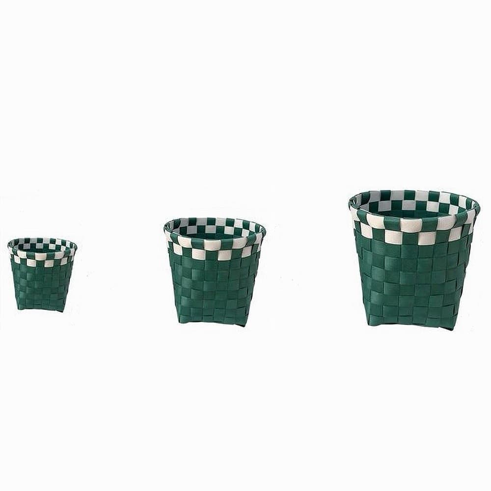 SET 3 CESTINI PORTA OGGETTI ORGANIZER TESSUTO BAGNO ROTONDI VERDE BIANCO 59078 in Cestini da scaffale Trade Shop italia - Napoli, commercioVirtuoso.it