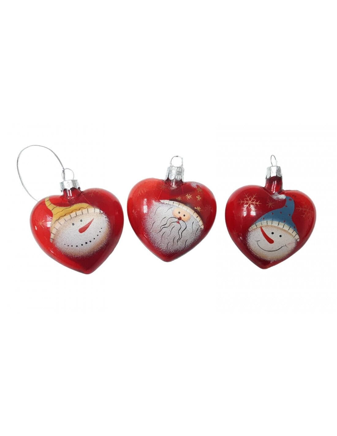 Set-3-cuori-natalizi-in-vetro-Rosso-Dipinto-Ciao-Srl