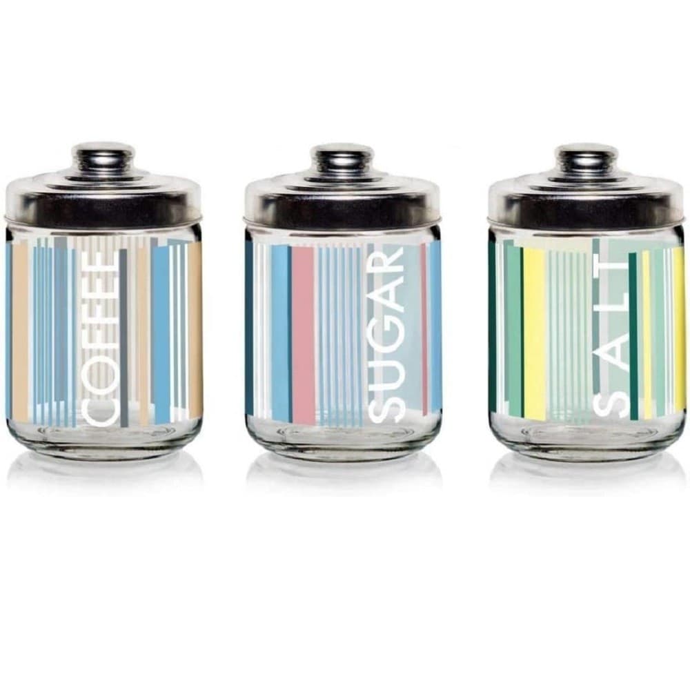 Set 3 Pz Barattoli Contenitori Da Cucina In Vetro Textilene Sale Caff? Zucchero Casa, arredamento e bricolage > Cucina > Barattoli e Contenitori Trade Shop italia - Napoli, Commerciovirtuoso.it