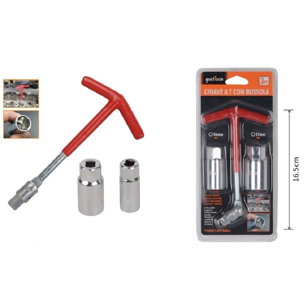 Set 3 Pz Chiave A T Con Snodo Con Doppia Bussola Svita Candele 16 ? 21 Mm 91636 Auto e Moto/Attrezzi per veicoli/Attrezzi e attrezzatura per motore/Chiavi candelette Trade Shop italia - Napoli, Commerciovirtuoso.it