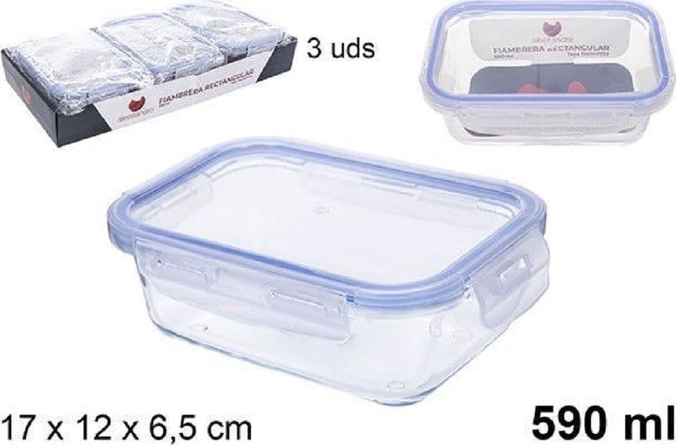 Set 3 Pz Contenitori Per Alimenti In Vetro Con Coperchio Plastica 590 Ml 105508 Casa, arredamento e bricolage > Cucina > Barattoli e Contenitori Trade Shop italia - Napoli, Commerciovirtuoso.it