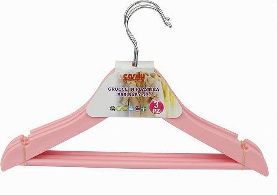 SET 3 PZ GRUCCE STAMPELLE APPENDIABITI VESTITI PANTALONI PER BAMBINI ROSA 79312 in Grucce Trade Shop italia - Napoli, commercioVirtuoso.it