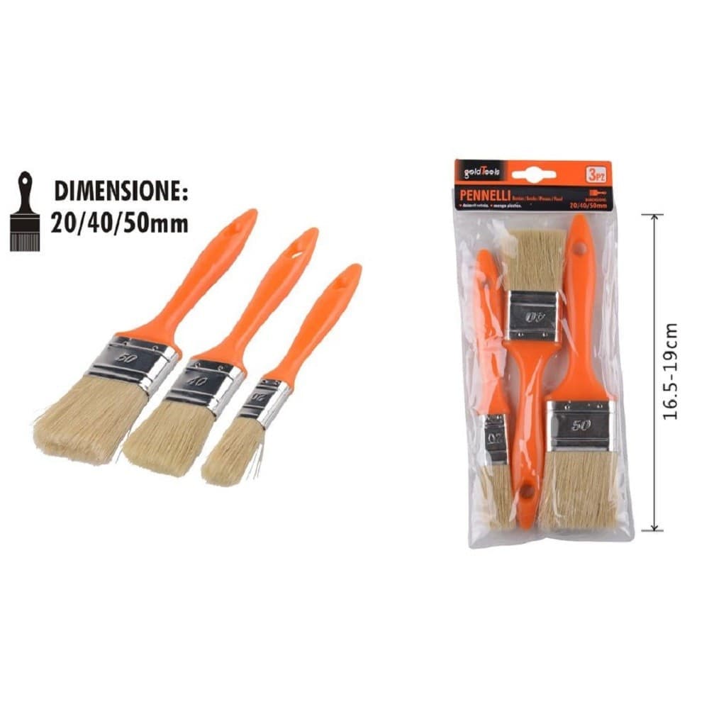 Set 3 Pz Pennelli Piatti Per Pittura Dimensioni 20/40/50mm Manico Plastica 90308 Fai da te/Pitture trattamenti per pareti e utensili/Strumenti e attrezzi per verniciatura/Applicazione colore/Pennelli/Pennellesse Trade Shop italia - Napoli, Commerciovirtuoso.it