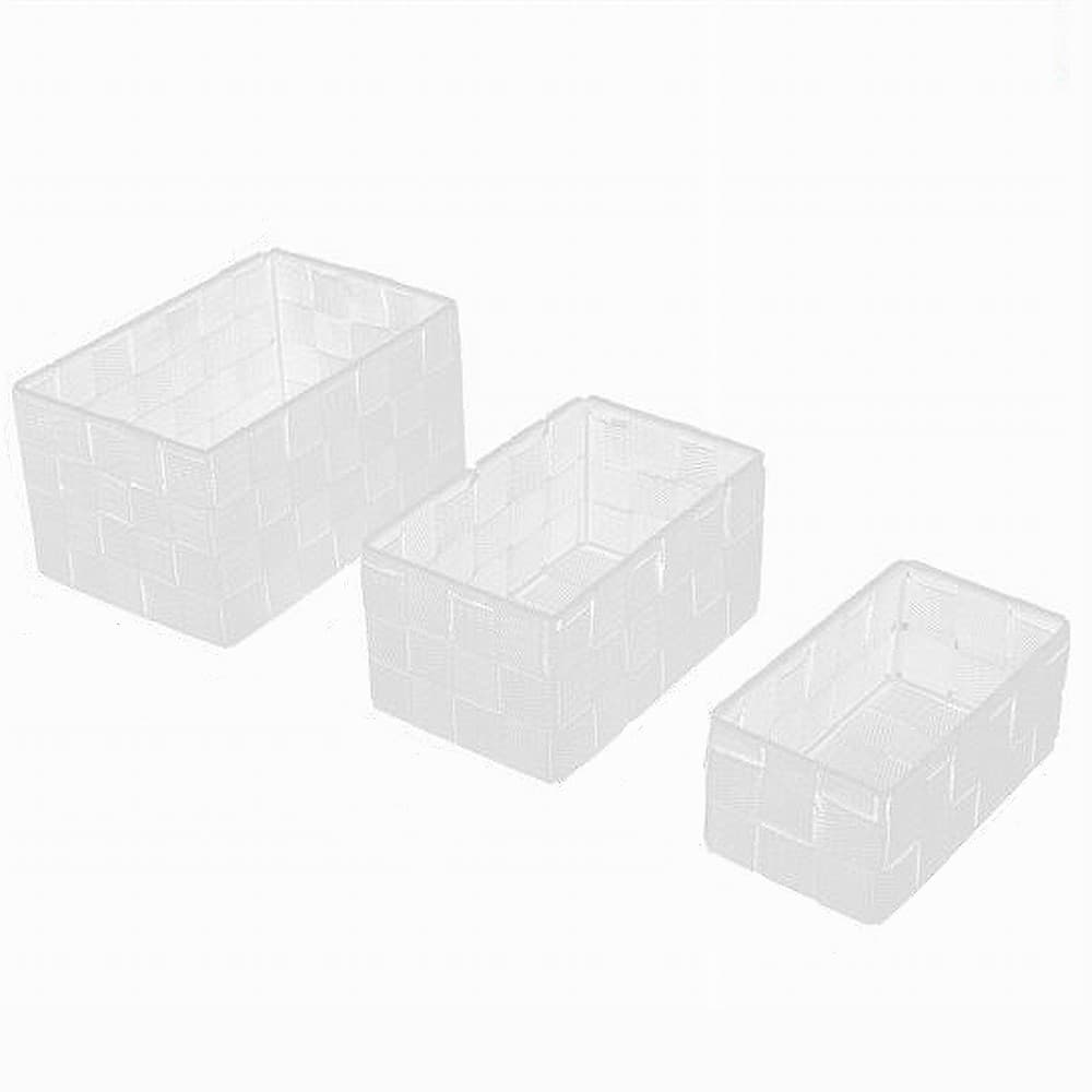 SET 3 PZ SCATOLA PORTA OGGETTI IN TESSUTO INTRECCIATO CONTENITORI BIANCO 79138 in Cestini da scaffale Trade Shop italia - Napoli, commercioVirtuoso.it