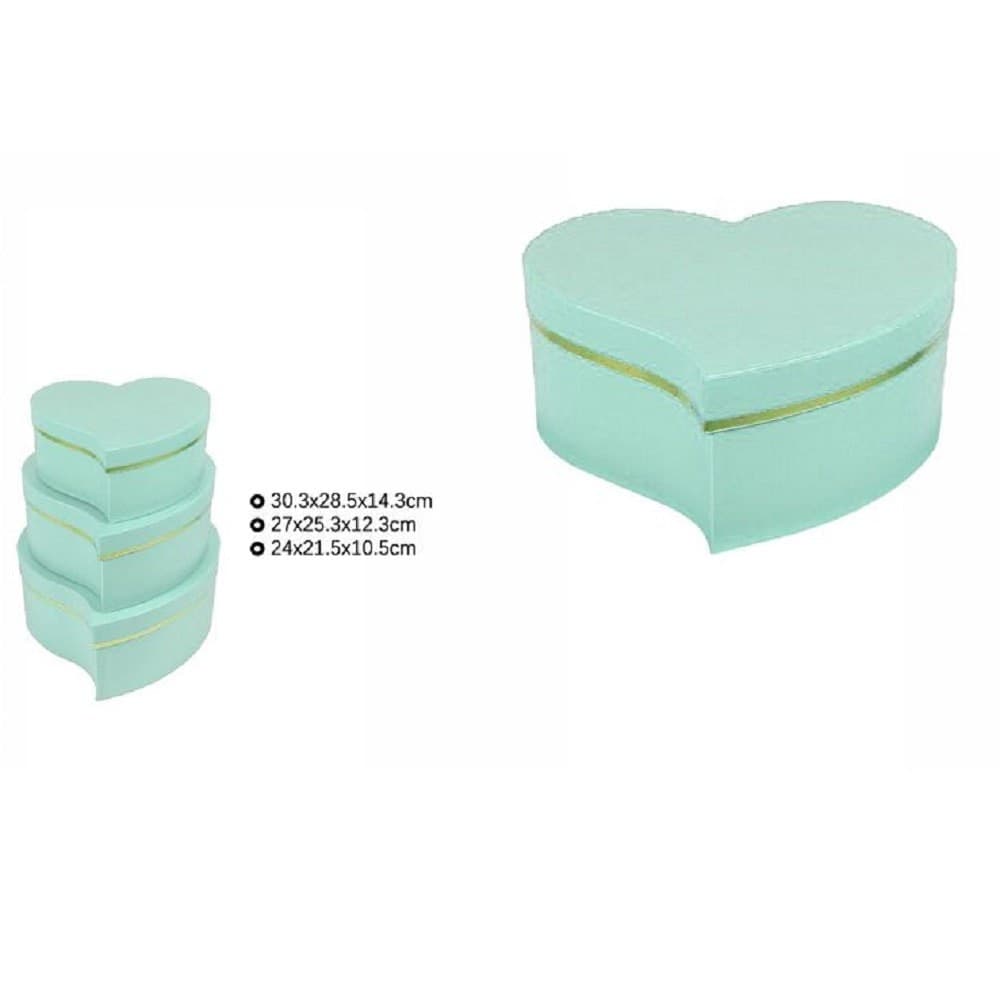 Set 3 Scatole Regali Varie Misure Matrioska Forma Cuore Storto Verde Acqua 71935 Casa, arredamento e bricolage > Prodotti per Feste Trade Shop italia - Napoli, Commerciovirtuoso.it