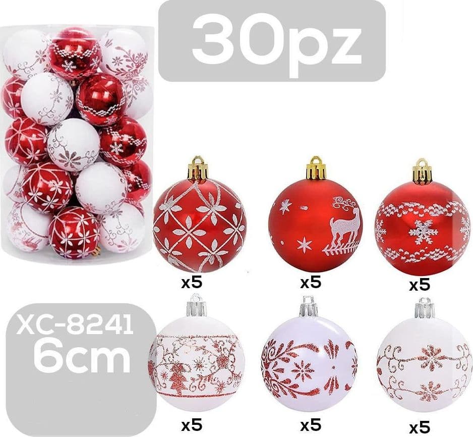 Set 30 Palline Natalizie Decorazioni 6 Cm Addobbi Per Albero Di Natale Xc-8241 Casa, arredamento e bricolage > Prodotti per Feste > Prodotti Natalizi Trade Shop italia - Napoli, Commerciovirtuoso.it