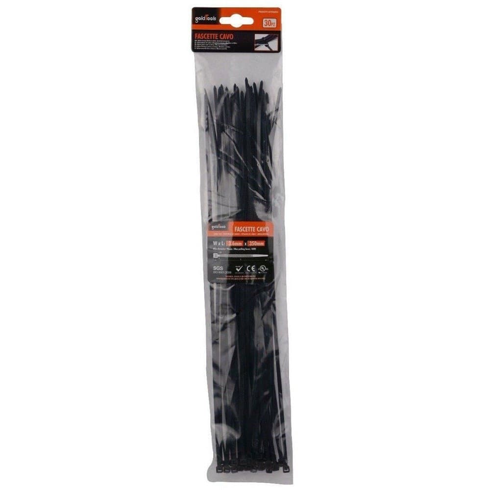 Set 30pz Fascette Cavi Cavo Nero Stringenti In Plastica Nylon 3.6 X 350 Mm 92384 Fai da te/Materiale elettrico/Gestione del cavo/Stringicavi Trade Shop italia - Napoli, Commerciovirtuoso.it
