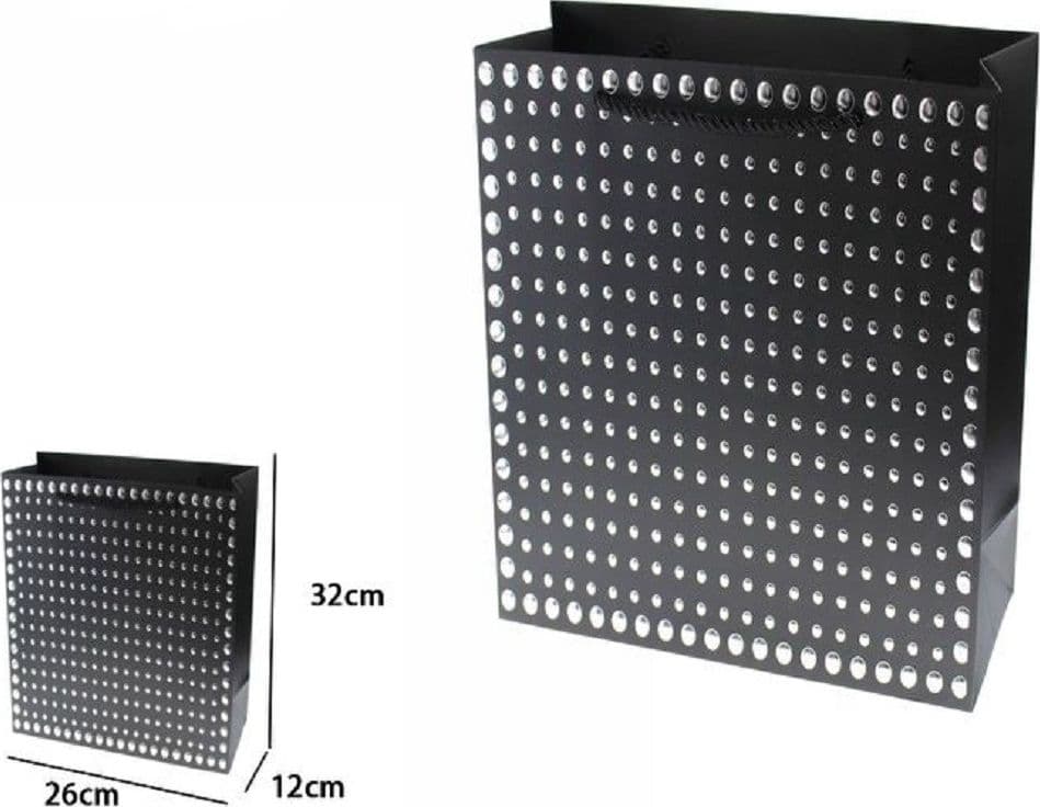 Set 3pz Buste Regalo Shopper Nera Borchie Maniglie A Cordoncino 32x26x10cm 69951 Casa, arredamento e bricolage > Prodotti per Feste Trade Shop italia - Napoli, Commerciovirtuoso.it