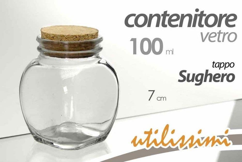 Set 3pz Contenitore Barattolo Barattolino Tondo 100ml Vetro Tappo Sughero 708664 Casa e cucina/Organizzazione interni/Contenitori e barattoli da cucina/Vasetti e barattoli per conserve/Barattoli Trade Shop italia - Napoli, Commerciovirtuoso.it