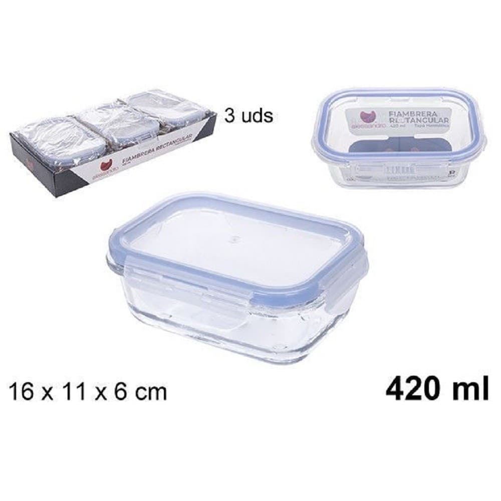 Set 3pz Contenitori Per Alimenti In Vetro Con Coperchio Di Plastica 420ml 110550 Casa, arredamento e bricolage > Cucina > Barattoli e Contenitori Trade Shop italia - Napoli, Commerciovirtuoso.it