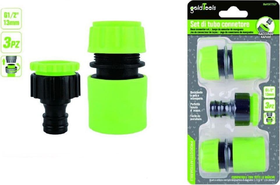 Set 3pz Raccordo Giunzione Connettore Rapido Adattatore 1/2? Tubo Giardino 97767 Giardino e giardinaggio/Attrezzi da giardino e attrezzature per l'irrigazione/Attrezzature per l'irrigazione/Pompe e accessori/Parti e connettori Trade Shop italia - Napoli, Commerciovirtuoso.it