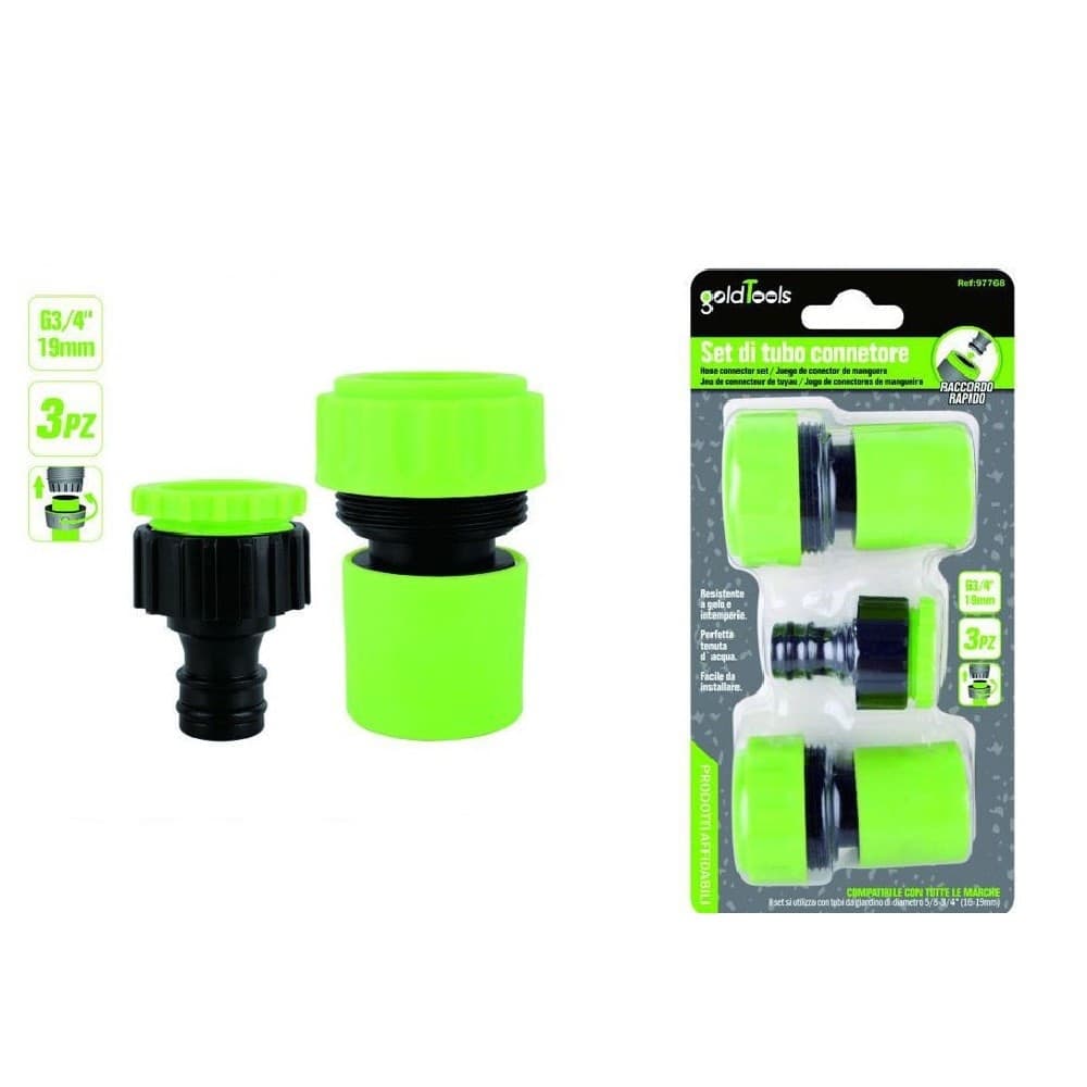 Set 3pz Raccordo Giunzione Connettore Rapido Adattatore 3/4? Tubo Giardino 97768 Giardino e giardinaggio/Attrezzi da giardino e attrezzature per l'irrigazione/Attrezzature per l'irrigazione/Pompe e accessori/Parti e connettori Trade Shop italia - Napoli, Commerciovirtuoso.it