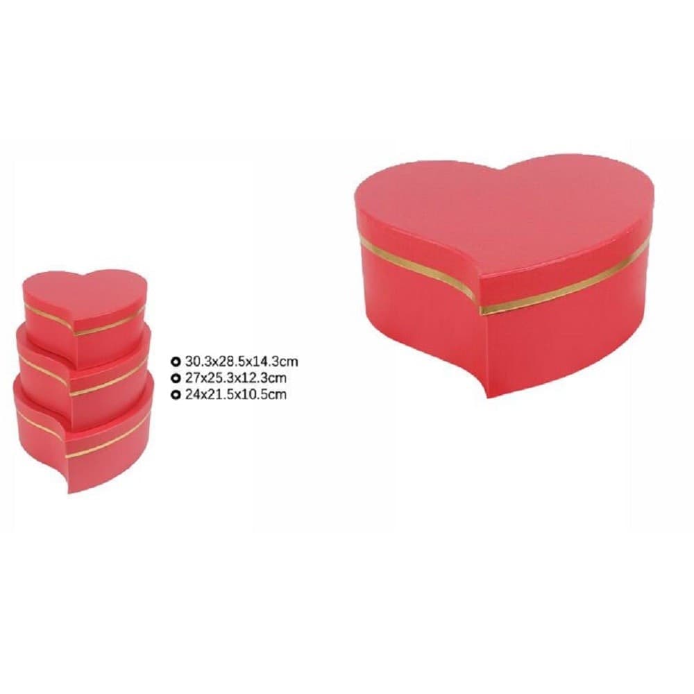Set 3pz Scatole Box Regali Varie Misure Matrioska Forma Cuore Storto Rosso 71934 Casa, arredamento e bricolage > Prodotti per Feste Trade Shop italia - Napoli, Commerciovirtuoso.it