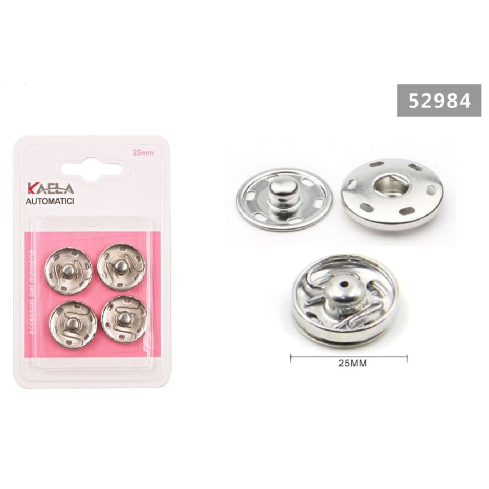 Set 4 Paia Di Bottoni Automatici A Pressione Ø 25 Mm Accessori Per Cucito 52984 Casa e cucina/Hobby creativi/Cucito/Articoli di merceria/Bottoni automatici Trade Shop italia - Napoli, Commerciovirtuoso.it
