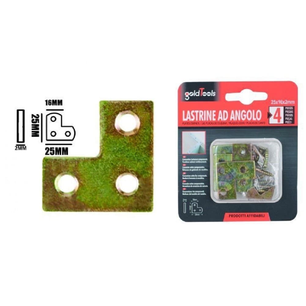 Set 4 Pz Lastrina Lastrine Ad Angolo Forma V 25x16x2mm Con Viti Per Mobili 91226 Fai da te/Ferramenta/Chiodi viti ed elementi di fissaggio/Staffa Trade Shop italia - Napoli, Commerciovirtuoso.it