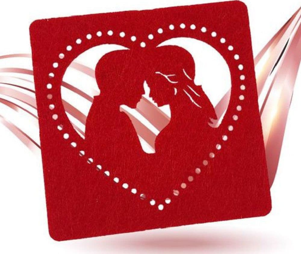 Set-4-Pz-Sottobicchieri-10x10cm-Quadrato-Cuore-Tessuto-Rosso-San-Valentino-95455