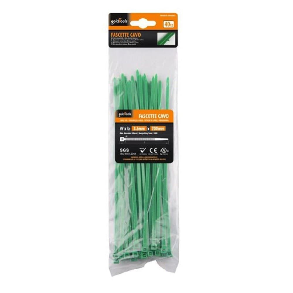 Set 40 Pz Fascette Cavi Cavo Verde Stringenti In Plastica Nylon 3.6x200mm 92395 Fai da te/Materiale elettrico/Gestione del cavo/Stringicavi Trade Shop italia - Napoli, Commerciovirtuoso.it