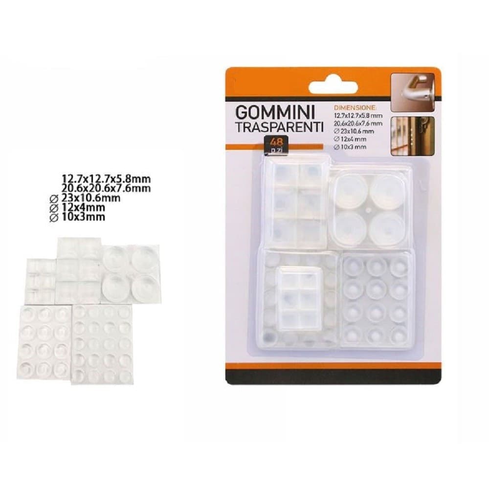 Set 48 Pezzi Gommini Adesivi Protezione Pavimenti Trasparenti Varie Misure 66106 Casa, arredamento e bricolage > Bricolage e fai da te > Minuteria Trade Shop italia - Napoli, Commerciovirtuoso.it