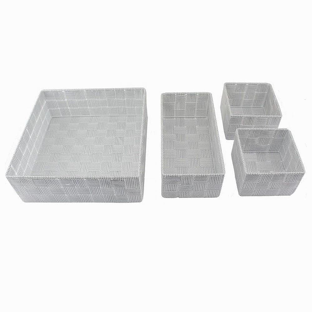 SET 4PZ CONTENITORI GRIGIO CHIARO SCATOLA IN TESSUTO ORGANIZER PORTAOGGETTI 79060 in Contenitori con coperchio Trade Shop italia - Napoli, commercioVirtuoso.it