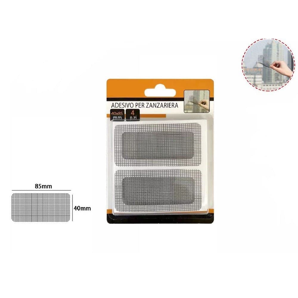 Set 4pz Toppe Nastro Adesivo Zanzariere 40x85mm Riparazione Schermo Zanzariera Rete Articoli da Giardino > Prodotti Da Esterno > Zanzariere Trade Shop italia - Napoli, Commerciovirtuoso.it