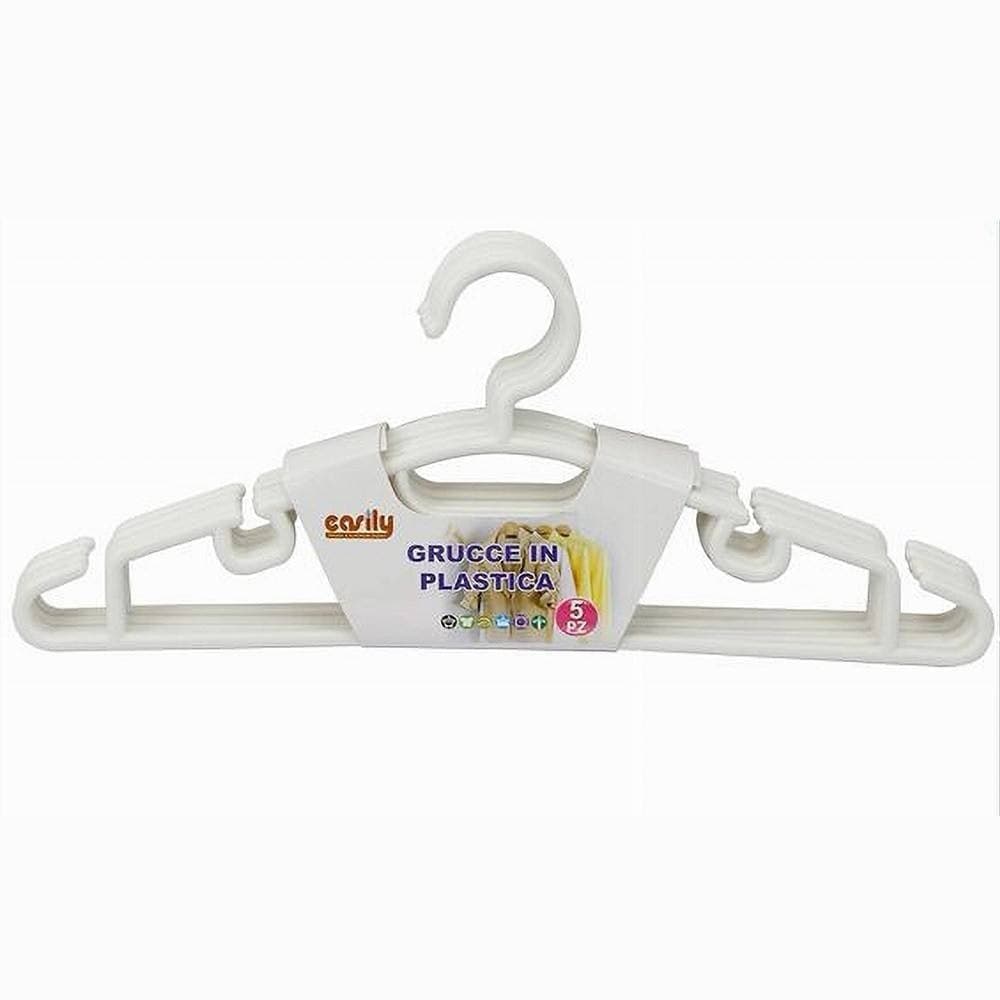 SET 5PZ GRUCCE STAMPELLE APPENDIABITO IN PLASTICA VESTITI PANTALONI BIANCO 79319 in Grucce Trade Shop italia - Napoli, commercioVirtuoso.it