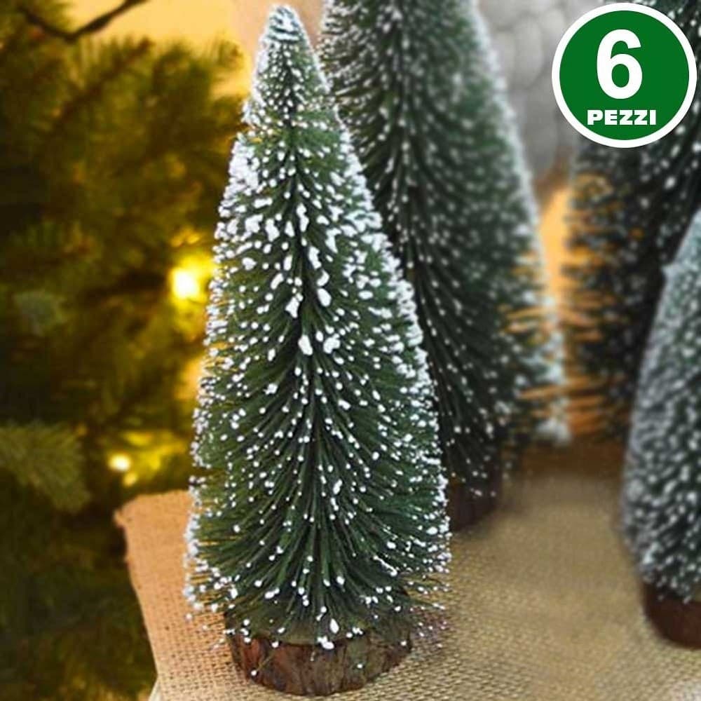 Set-6-Alberelli-Innevati-Mini-Albero-Di-Natale-23cm-Decorazioni-Addobbi-Natalizi