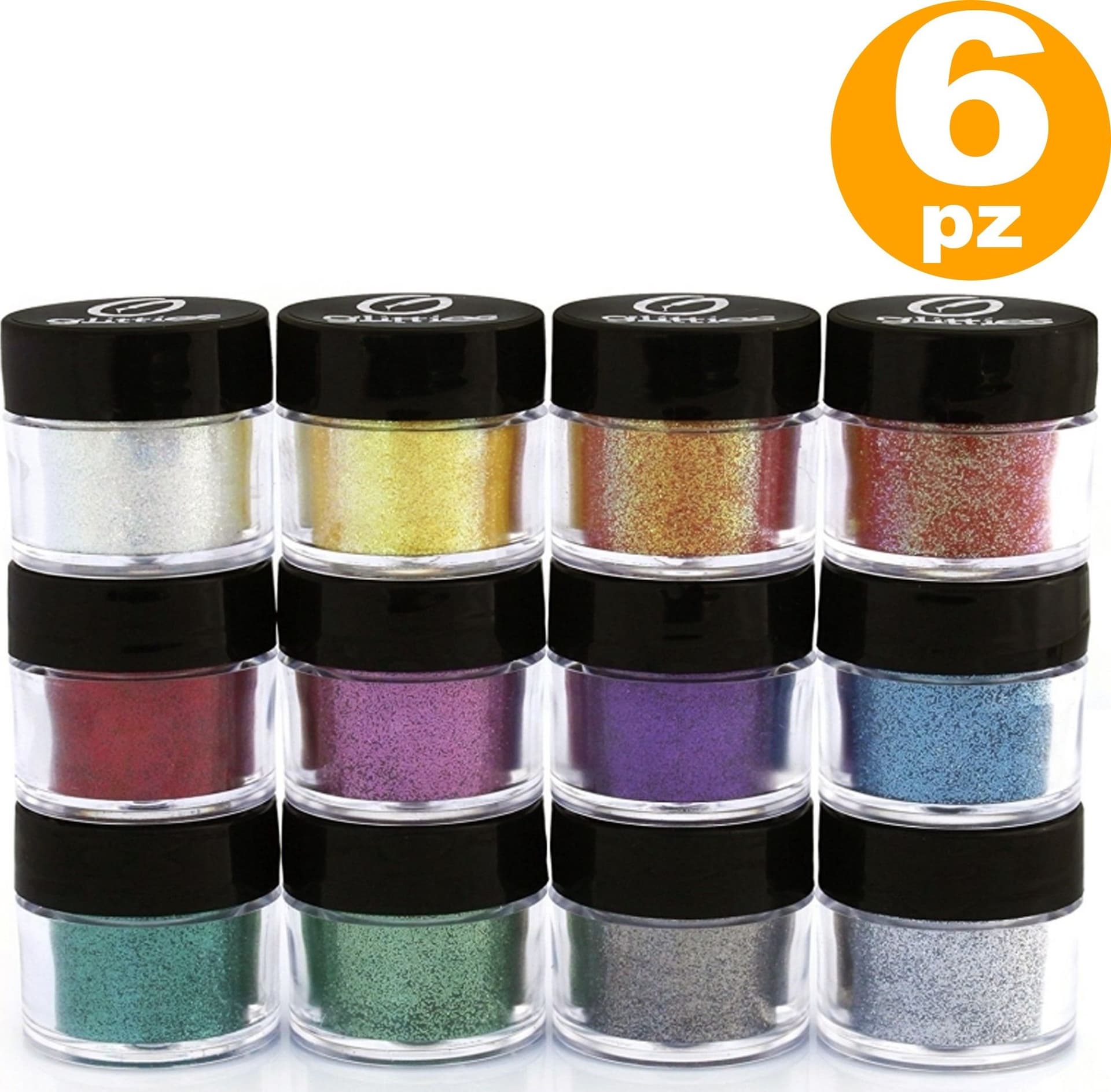SET 6 BARATTOLI PORPORINA GLITTER NAIL ART GRANA FINE BRILLANTINI DECORAZIONI Bellezza/Manicure e pedicure/Decorazioni per unghie/Attrezzatura per Nail Art/Glitter Trade Shop italia - Napoli, Commerciovirtuoso.it