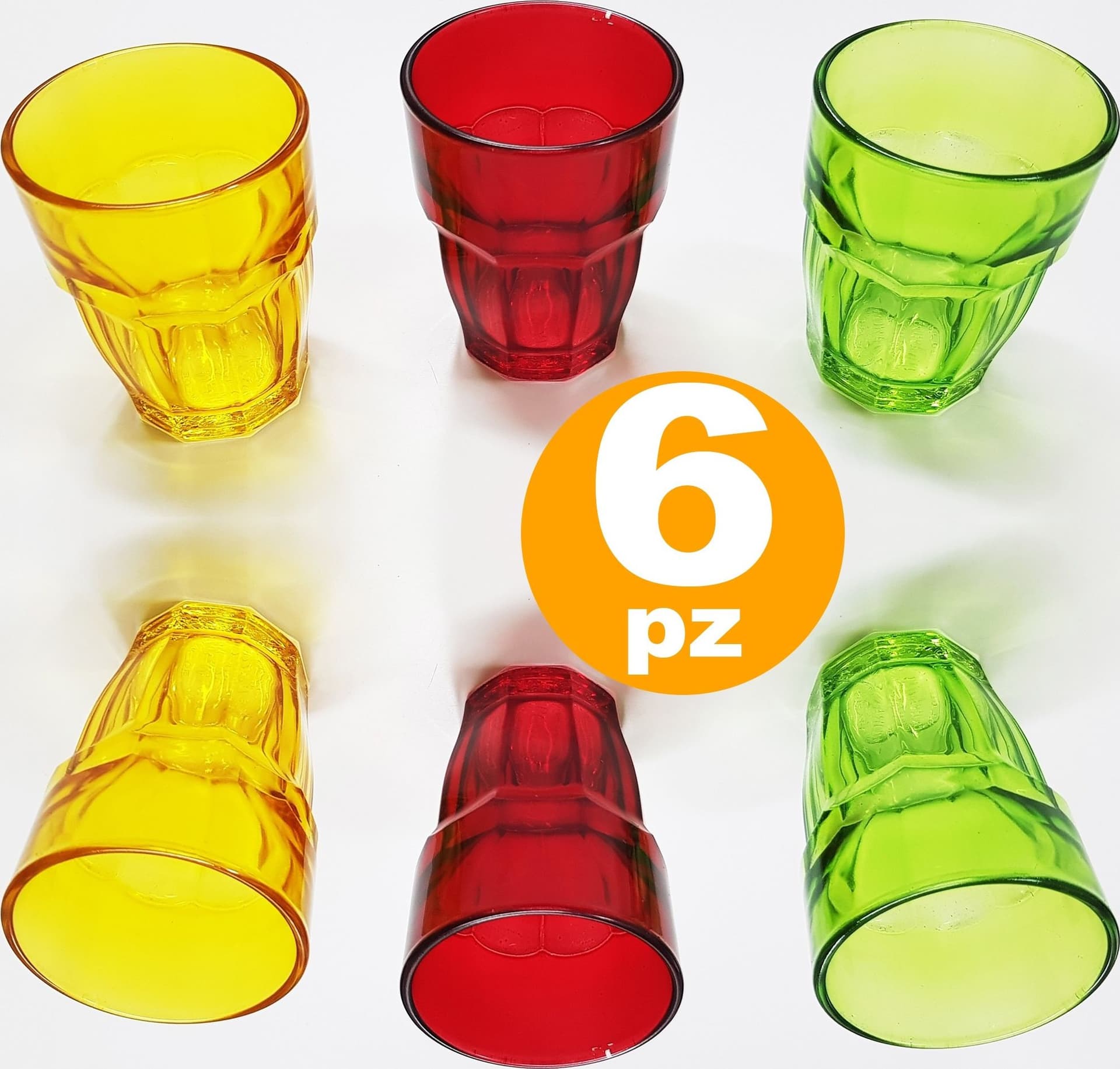 Set-6-Bicchieri-Costa-Sweet-Colorati-Vetro-Bevanda-Caffe-Liquore-Chupitos-Shot