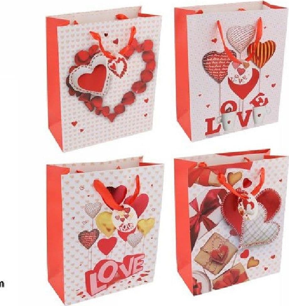 Set 6 Buste Borsa Regalo Cuori Love San Valentino 26x32x12cm 69879 Varie Fantasie Casa e cucina/Hobby creativi/Articoli per confezioni regalo/Sacchetti da regalo Trade Shop italia - Napoli, Commerciovirtuoso.it