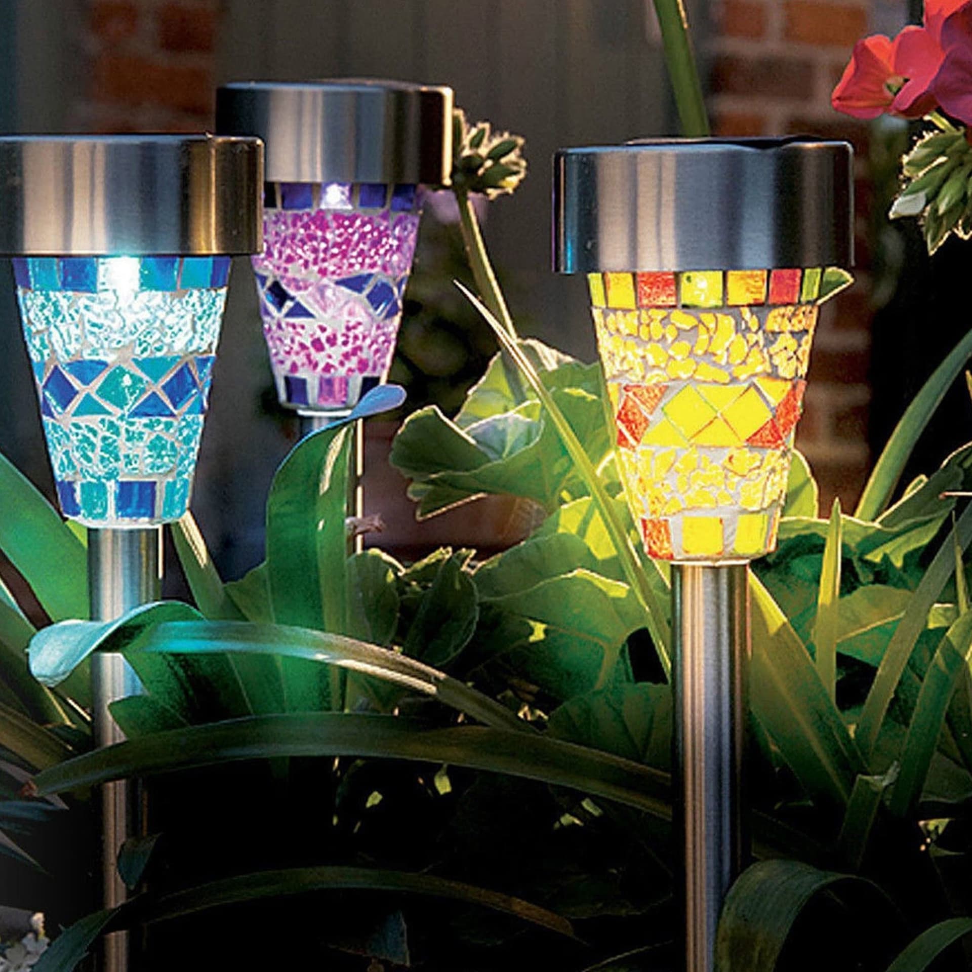 SET 6 LAMPADE MOSAICO DA GIARDINO COLORATE RICARICA SOLARE PALETTI SOLARI 1LED Illuminazione/Illuminazione per esterni/Luci per sentieri Trade Shop italia - Napoli, Commerciovirtuoso.it
