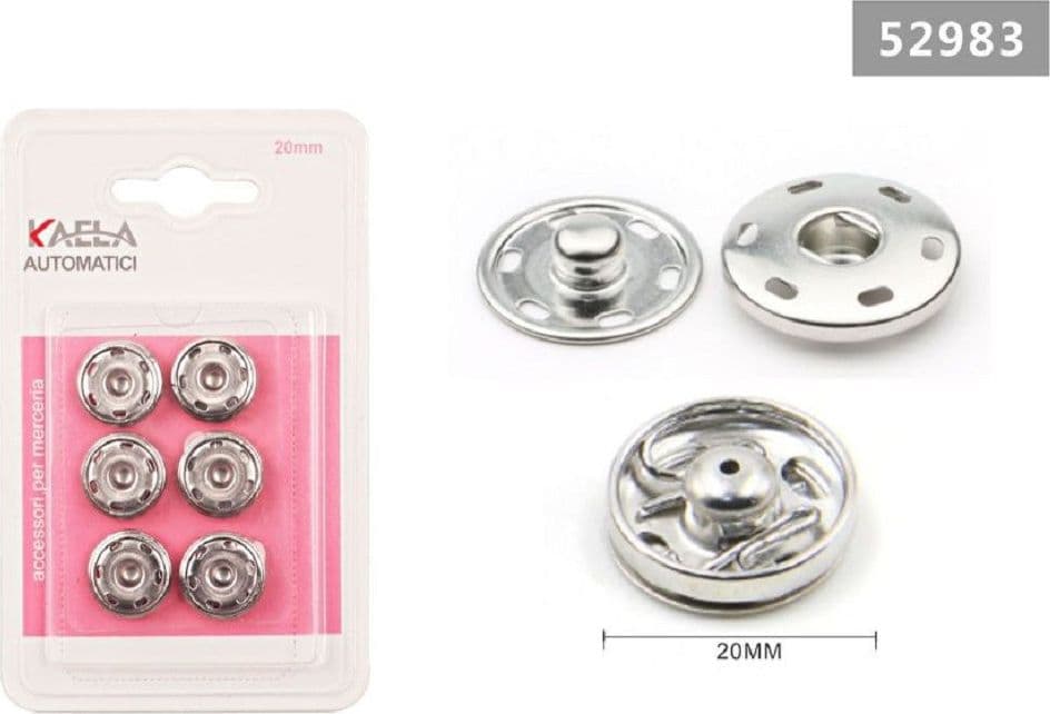 Set 6 Paia Di Bottoni Automatici A Pressione Ø 20 Mm Accessori Per Cucito 52983 Casa e cucina/Hobby creativi/Cucito/Articoli di merceria/Bottoni automatici Trade Shop italia - Napoli, Commerciovirtuoso.it